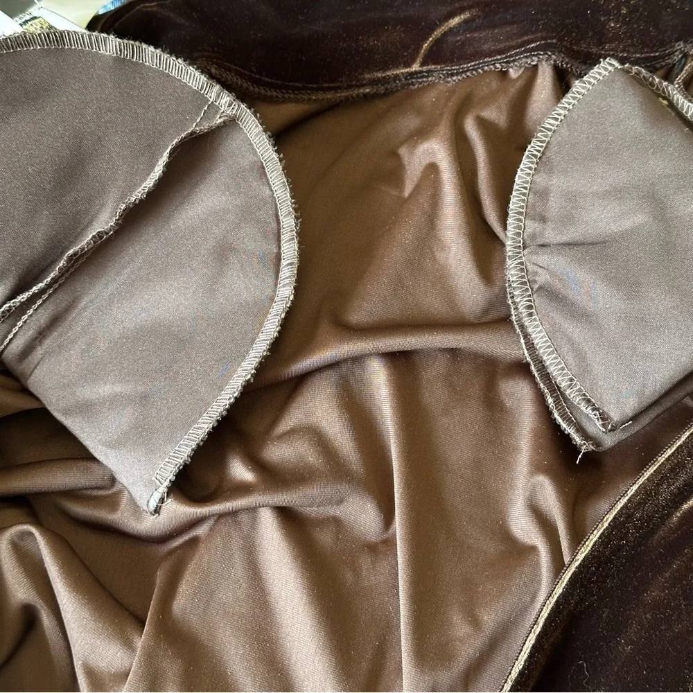 JOSEPH RIBKOFF Vintage Velvet Dress‎ Chocolate Brown Quiet Luxury Glam NWT